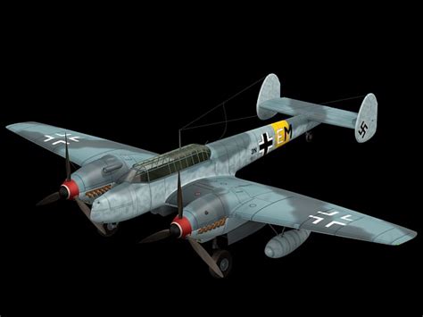 Bf 110 Night Fighter 3d Model 3ds Max Files Free Download Modeling