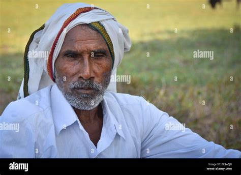 tikamgarh madhya pradesh india november 01 2019 indian village old man in traditional