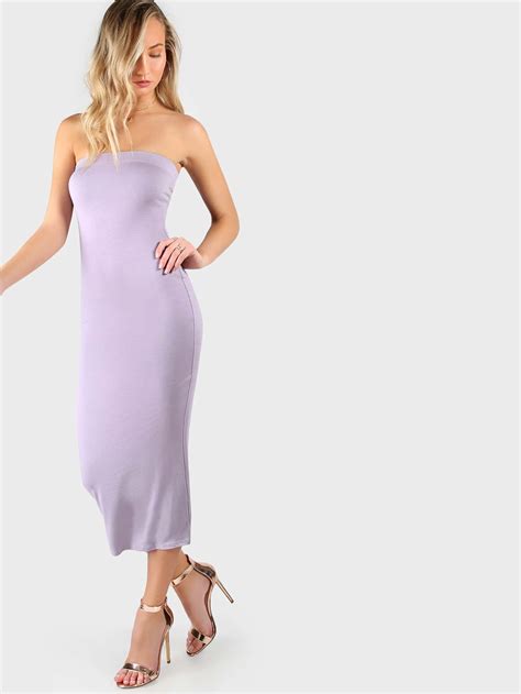 Jersey Knit Tube Dress Lavender Shein Sheinside