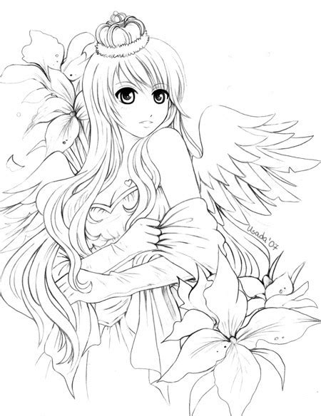 25 Of The Best Ideas For Anime Angel Girl Coloring Pages Home