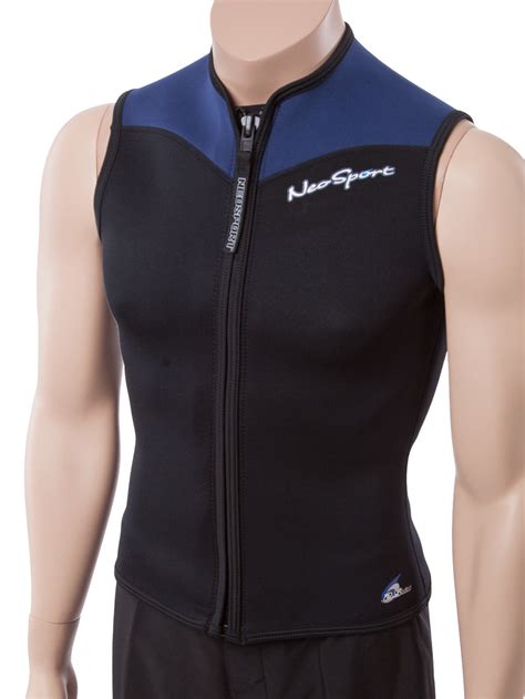 Neosport Mens Mm Neoprene Zip Front Sport Vest Warm Sleeveless Swim