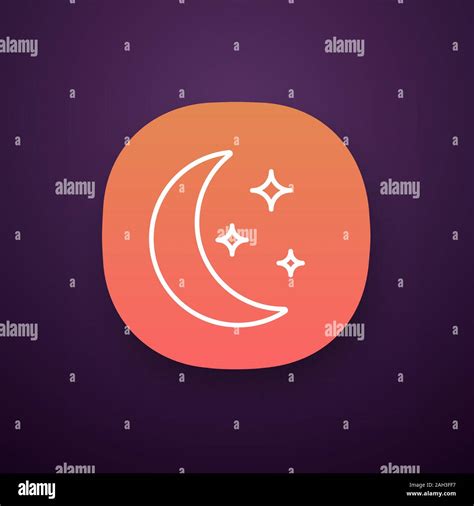 Night App Icon Uiux User Interface Bedtime Moon With Stars