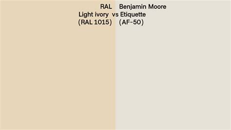 Ral Light Ivory Ral Vs Benjamin Moore Etiquette Af Side By