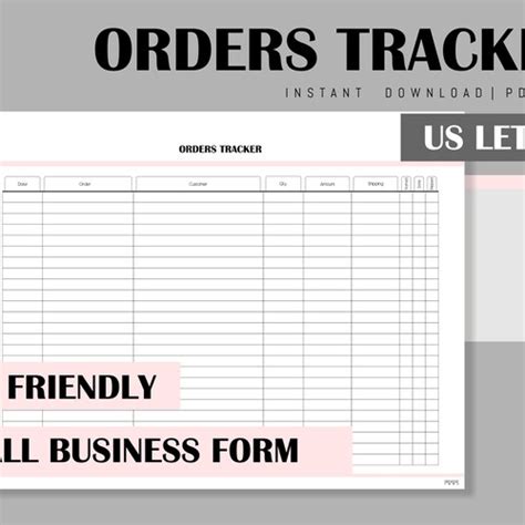 Order Tracker Printable Direct Sales Planner Inserts Shop Etsy Uk