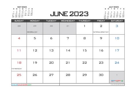 Calendar For June 2023 Calendar 2023 With Federal Holidays