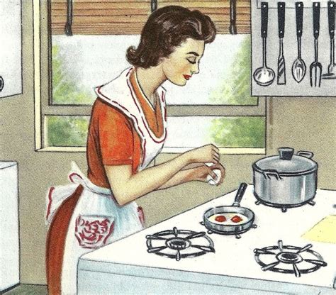 Полезности от домохозяек Ménagère Des Années 50 Illustration Vintage