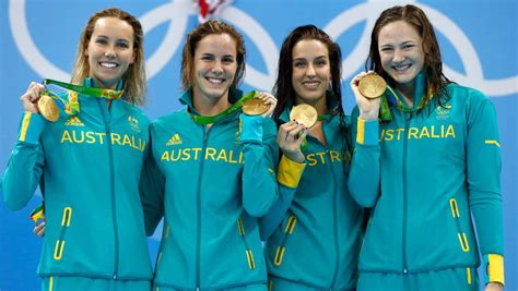 rio olympics 2016 australia s women win gold in world record time in 4x100m freestyle relay