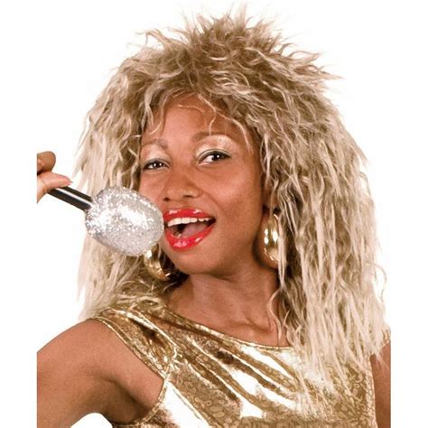 ladies 80s rock queen tina turner diva blonde crimped wig fancy dress the online toy store