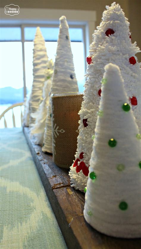 Easy Thrifty Diy Mini Christmas Trees With Yarn And