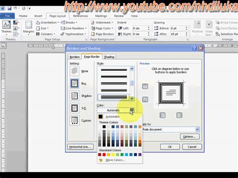 How To Put Page Border In Word 2010 Youtube