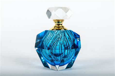 Vintage Turquoise Blues Murano Glass Perfume Bottle