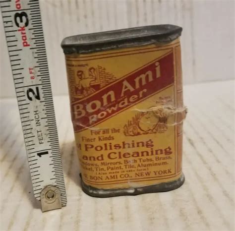 Vintage Bon Ami Powder Household Cleaning Polishing Container Tin Top