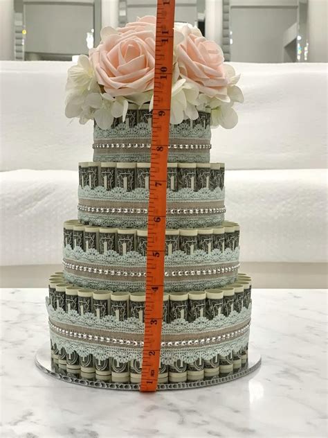 100 Dollar Money Cake 4 Tiered Lace Blue Etsy In 2020 Money Cake