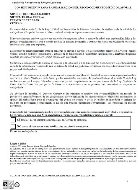 Ejemplo De Renuncia O Aceptacion Del Reconocimiento Medico Tu Salud