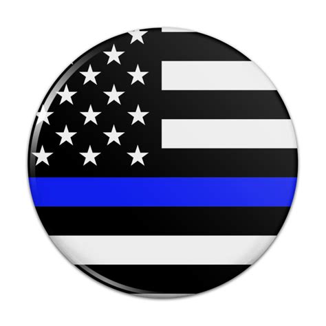Thin Blue Line American Flag Pinback Button Pin Badge 1 Diameter