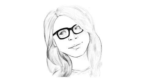 How To Draw A Girl With Glasses Step By Step Face Sketch