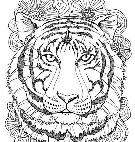 Coloring Pages For Adults Tiger Tiger Head Adult Antistress Coloring