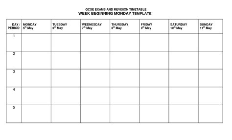 Free Print Out Timtable Monday To Friday Example Calendar Printable
