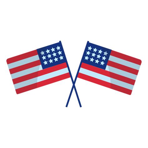 Crossed Usa Flags Element Transparent Png And Svg Vector File