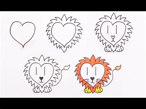 Draw a large circle, which will be the. How to draw a Lion in Easy Steps for Children Kids ...