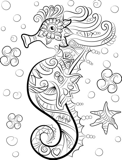 Sea Animals Clipart Coloring Pages