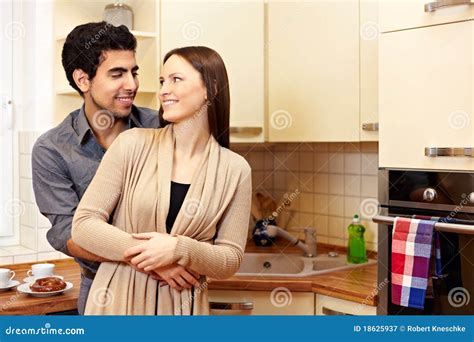 couple in love in kitchen stock image image of head 18625937