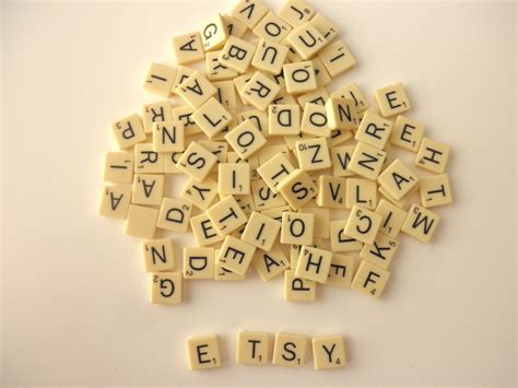 99 Ivory Colored Plastic Scrabble Tiles Game Letters Etsy