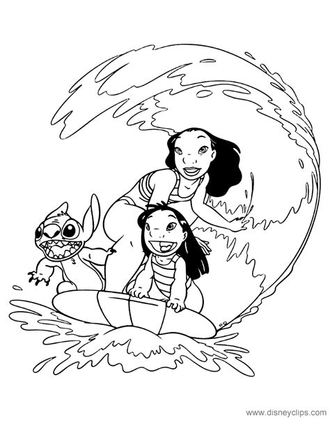 Lilo And Stitch Hula Coloring Pages