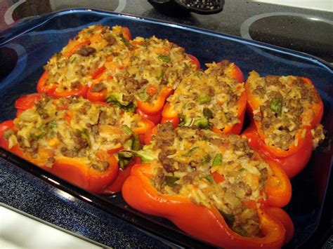 a little cooking stuffed red peppers