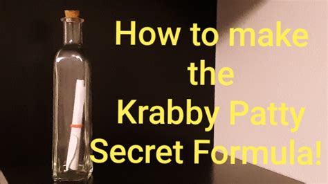 How To Make The Krabby Patty Secret Formula Youtube