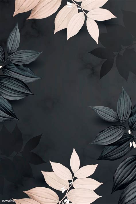 Foliage Pattern Black Background Vector Premium Image By