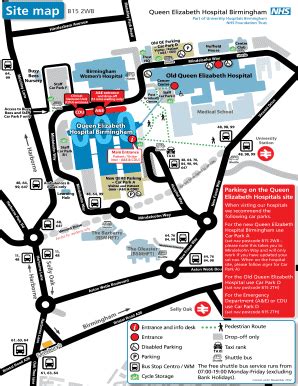 Map Of The New Queen Elizabeth Hospital Birmingham And Old Queen