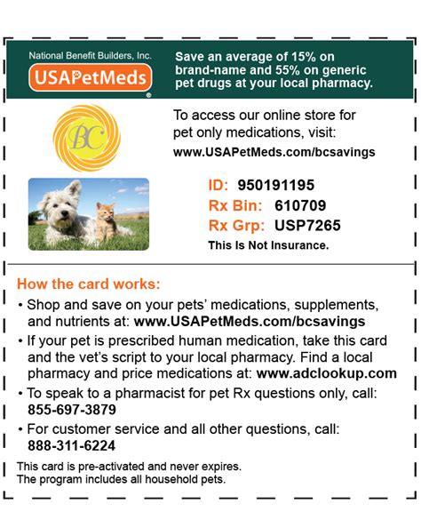 Pet medication discount save on pet medications. Print Card Pet| Benefit Creations