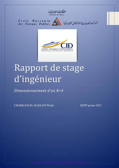 Pdf Rapport De Stage Dingénieur Etude Dun Batiment R4 Genie