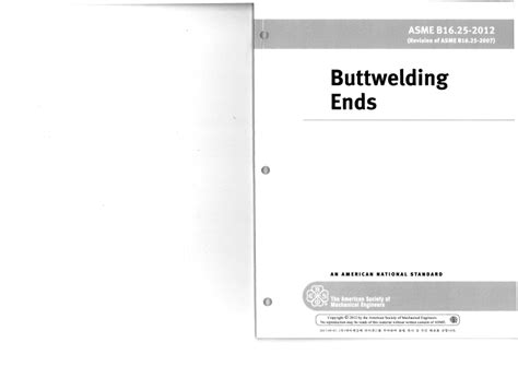 Asme B1625 2012 Buttwelding Ends