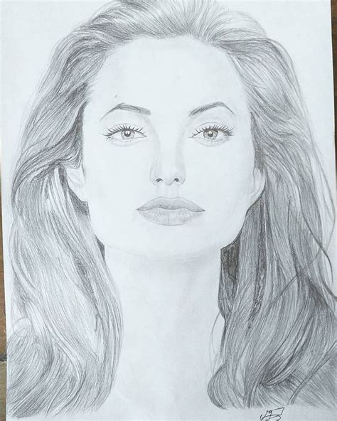 Angelina Jolie Portrait Black And White Portraits Portrait Female