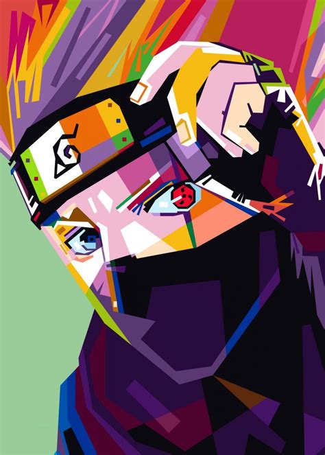 Kakashi Poster By Baturaja Vector Displate Naruto Painting Anime
