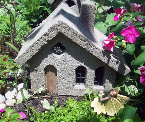 Concrete Fairy Cottage Fairy Garden Houses Garden Whimsy Cement Garden