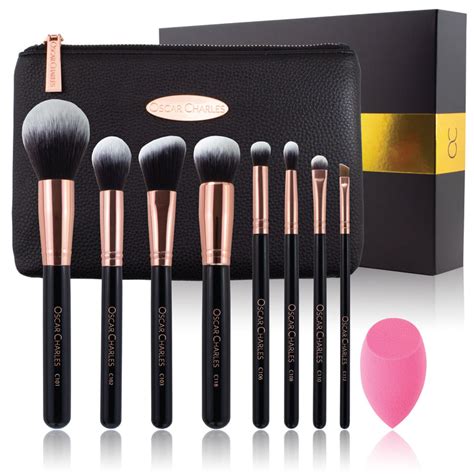 Oscar Charles 8 Piece Luxe Professional Makeup Brush Set And Luxury Cosm
