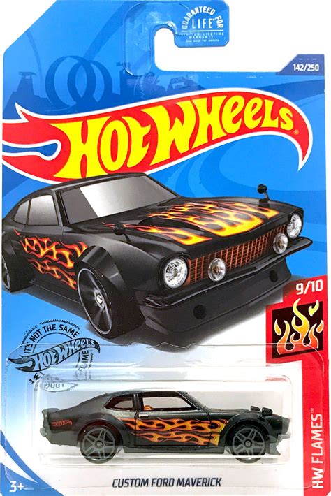 Hot Wheels Custom Ford Maverick Finished In Flat Black With Flame