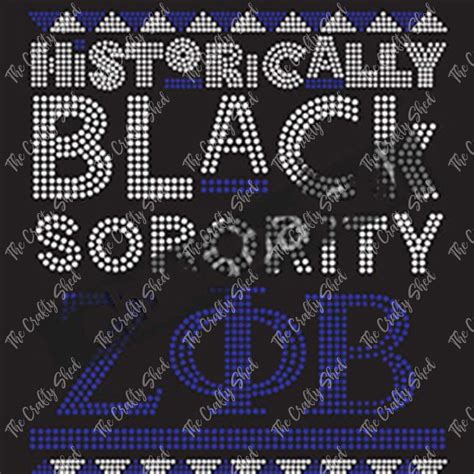 Historically Black Sorority Zpb Rhinestone Transfer The Crafty Shed