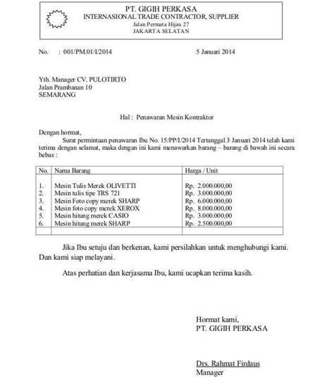 Contoh surat permintaan dalam bahasa indonesia tentang jasa. Contoh Surat Penawaran Yang Benar Dan Lengkap - Contoh Surat