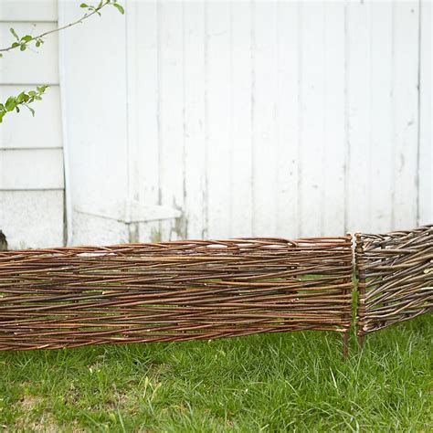 Woven Willow Border Fence Set Willow Fence Wattle Fence Raised