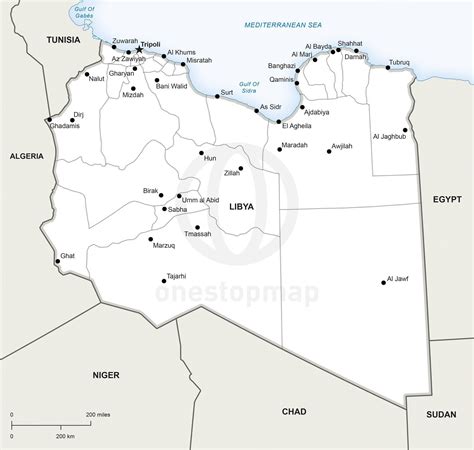 Vector Map Of Libya Political One Stop Map