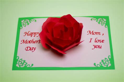 Download Rose Flower Pop Up Card Template