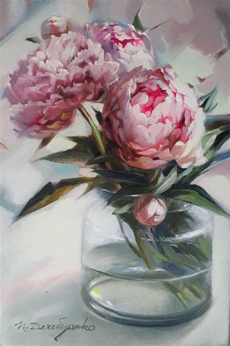 Peony Painting Watercolor Original Art Floral Wall Art Flowers Painting