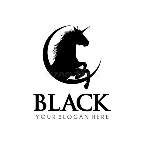 Black Horse Logo Design Unicorn Horse Logo Vector Template Stock