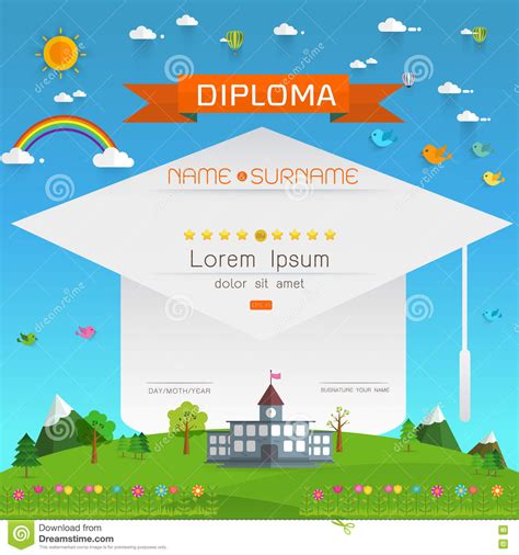 El Certificado Embroma El Diploma Ilustración Del Vector Ilustración