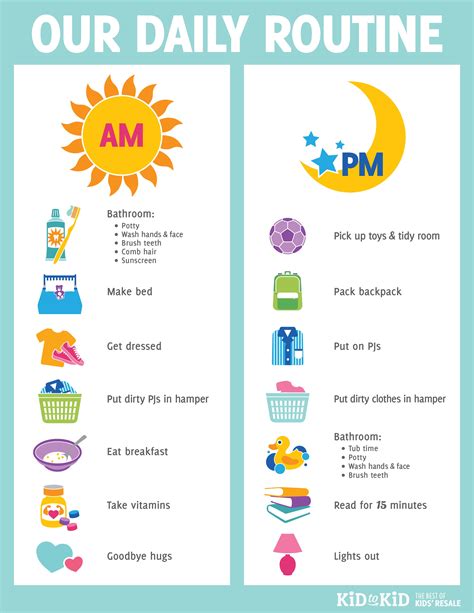 Daily Routine Checklist For Kids