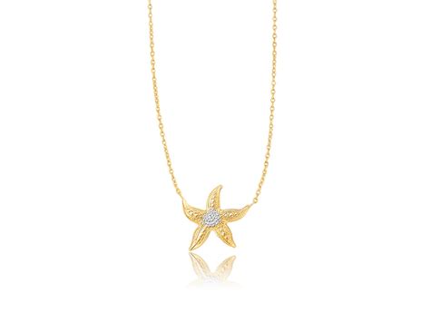Sea Life Starfish Necklace In 14k Two Tone Gold Richard